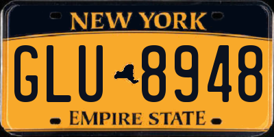 NY license plate GLU8948
