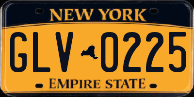 NY license plate GLV0225