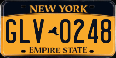 NY license plate GLV0248