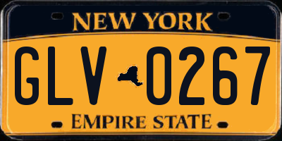 NY license plate GLV0267