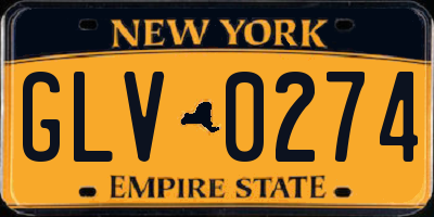 NY license plate GLV0274