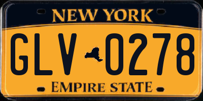 NY license plate GLV0278