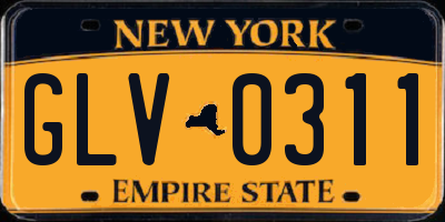 NY license plate GLV0311