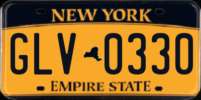 NY license plate GLV0330