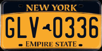 NY license plate GLV0336