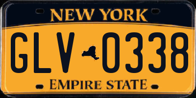 NY license plate GLV0338
