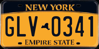 NY license plate GLV0341