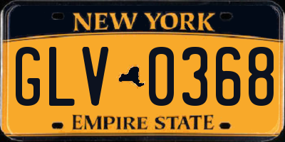 NY license plate GLV0368