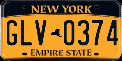 NY license plate GLV0374