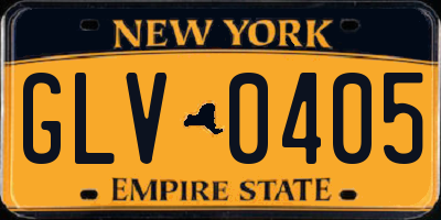 NY license plate GLV0405