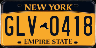 NY license plate GLV0418