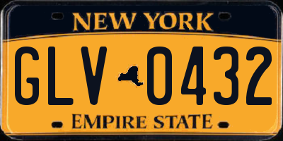 NY license plate GLV0432
