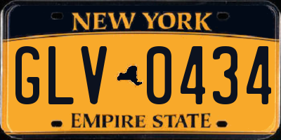 NY license plate GLV0434