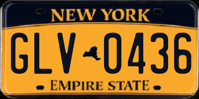 NY license plate GLV0436