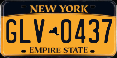 NY license plate GLV0437