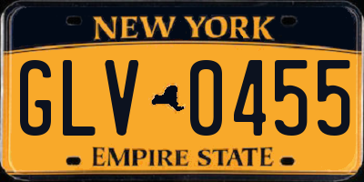 NY license plate GLV0455