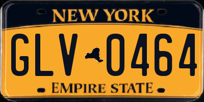 NY license plate GLV0464