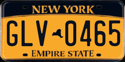 NY license plate GLV0465
