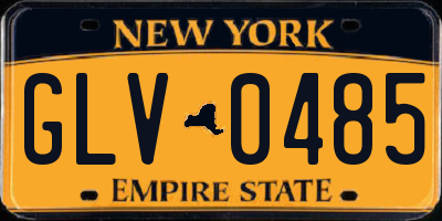 NY license plate GLV0485