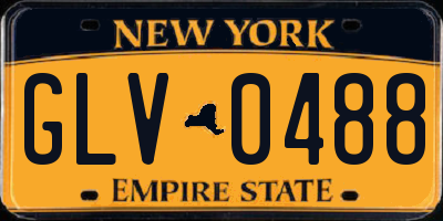 NY license plate GLV0488