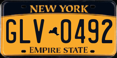 NY license plate GLV0492