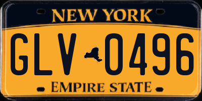 NY license plate GLV0496