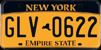 NY license plate GLV0622