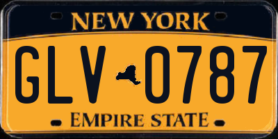 NY license plate GLV0787