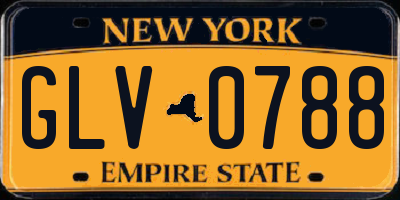 NY license plate GLV0788