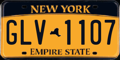NY license plate GLV1107