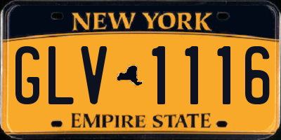 NY license plate GLV1116
