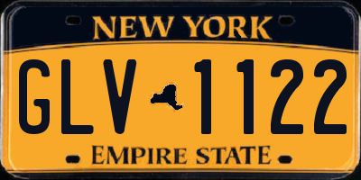 NY license plate GLV1122