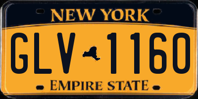 NY license plate GLV1160