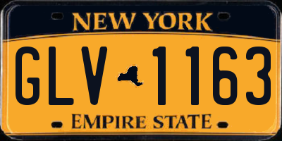 NY license plate GLV1163