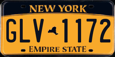 NY license plate GLV1172