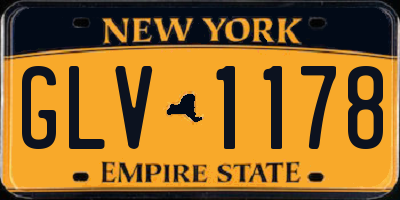 NY license plate GLV1178