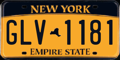 NY license plate GLV1181