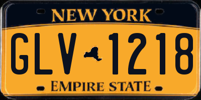 NY license plate GLV1218