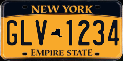NY license plate GLV1234