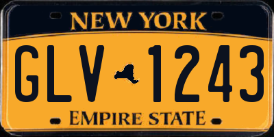 NY license plate GLV1243