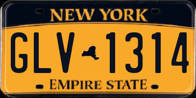 NY license plate GLV1314