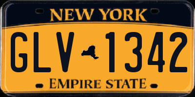 NY license plate GLV1342