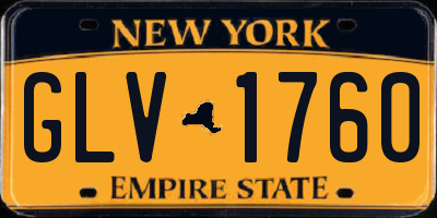 NY license plate GLV1760