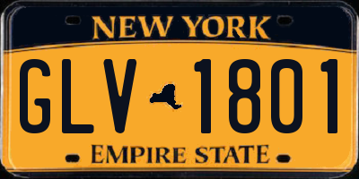 NY license plate GLV1801