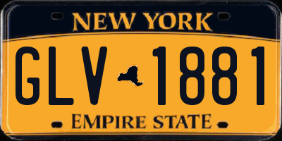 NY license plate GLV1881