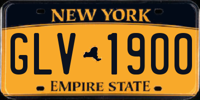 NY license plate GLV1900
