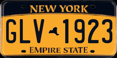 NY license plate GLV1923