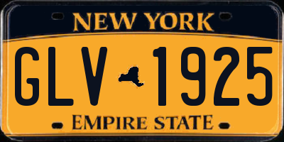 NY license plate GLV1925
