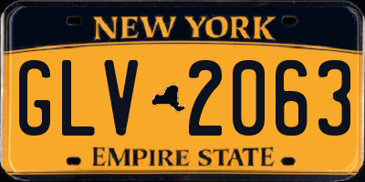 NY license plate GLV2063