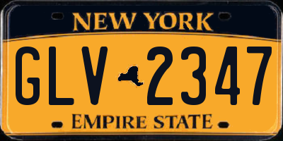 NY license plate GLV2347